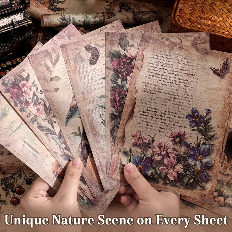 icceemee 160 Sheets of Nature Scrapbook Paper, journaling Scrapbook Supplies Craft Collage Paper Set, Junk Journal Bullet Journal Poster Room Decor for Card Making Decorative Gifts - Image 3
